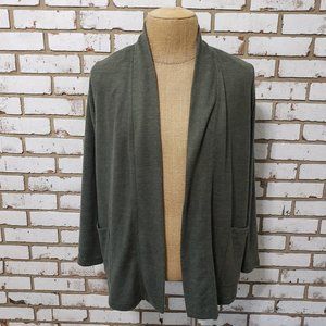 A.N.A Deep Green Open Front Cardigan, Large